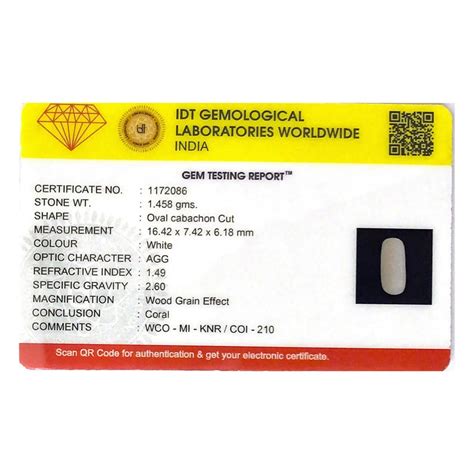 Purchase 7.29 Carat Premium Quality White Coral Gemstone - Pramogh