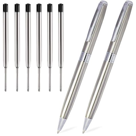 Ballpoint Pens Black Ink Retractable Pens Bulk Stainless Steel Metal ...