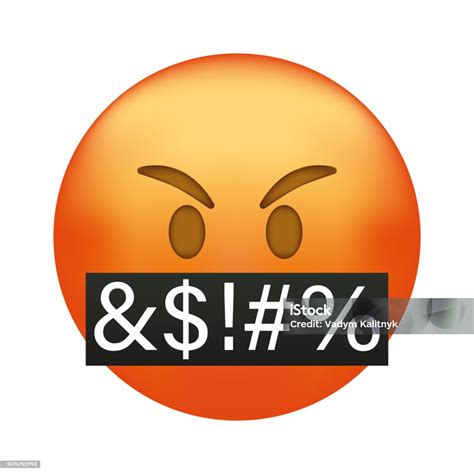 Angry Swearing Emoji Emoticon With Swear Words Censored By Grawlix ...