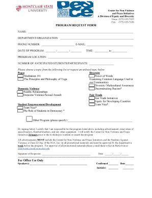 Program Request Form - Fill Out, Sign & Share Online | pdfFiller