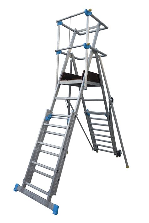 Telescopic Podium Step Ladder with Safety Cage - Oxley Access