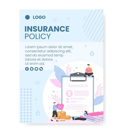 Family life insurance poster template flat design editable illustration ...