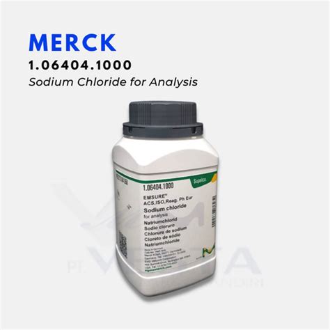 Jual MERCK Sodium chloride for analysis EMSURE ACS,1 kg .Cat.1.06404. ...