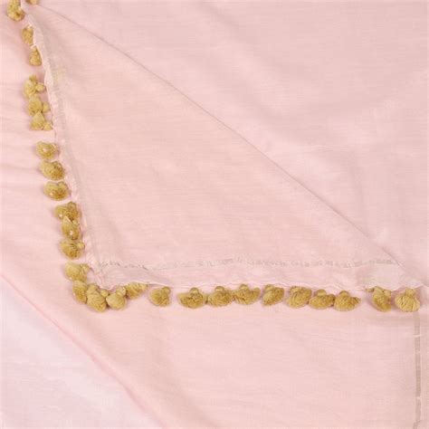 Buy Light Pink Color Pure Cotton Dupatta with Tassels 48179/1 | FFAB