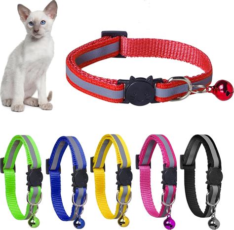 YHmall 6 Pack Reflective Cat Collars with Bells, Quick Safety Release ...
