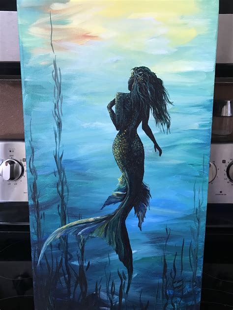 Painted at coffee and canvas | Mermaid painting, Art painting acrylic ...