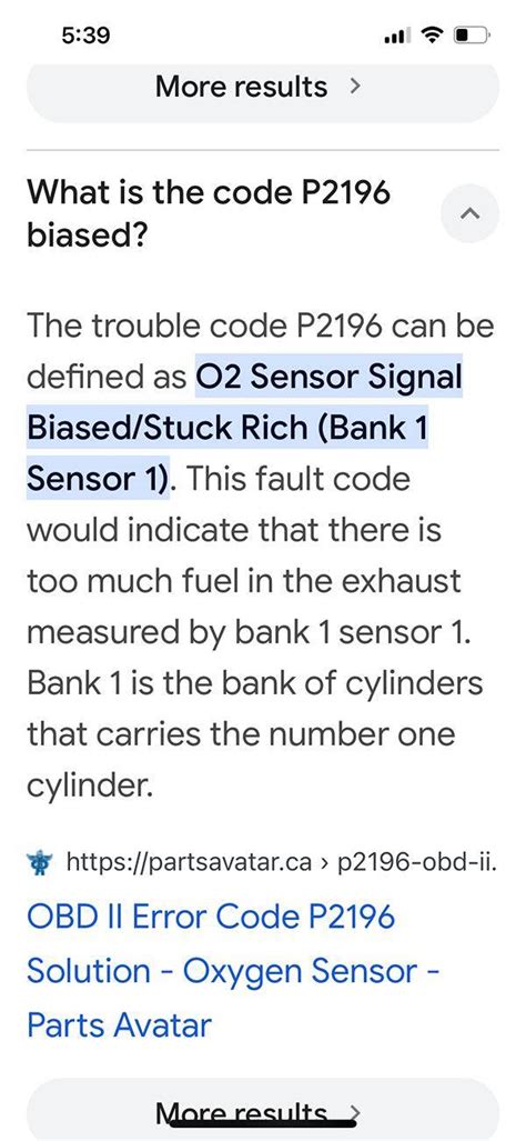 Image result for P2196 Code