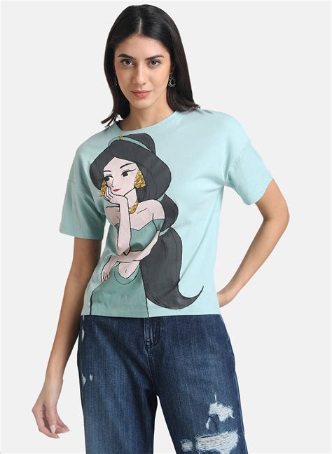 Buy JASMINE DISNEY PRINTED T-SHIRT WITH SEQUIN WORK 124226HARBGRYXS – KAZO