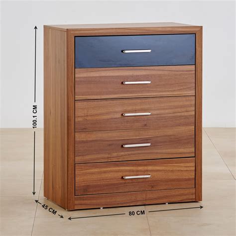 Buy Quadro Chest of 5 Drawers - Brown from Home Centre at just INR 39998.0