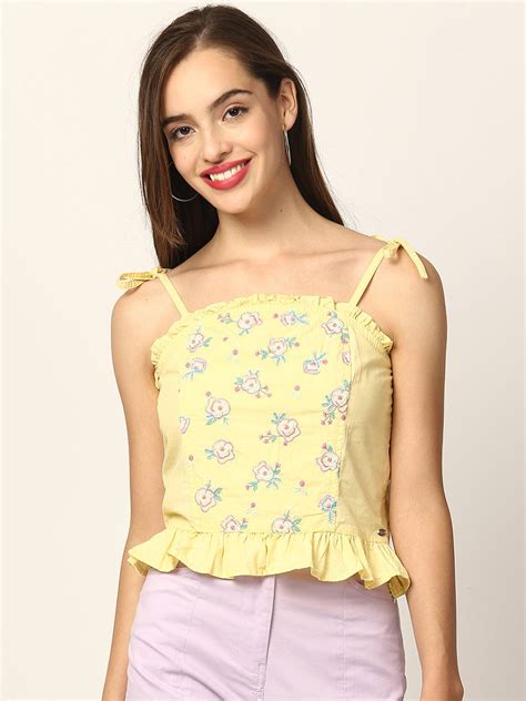 Shop Elle Women Yellow Top Online – Iconic India