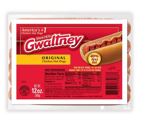 Original Chicken Hot Dogs 12oz. | Gwaltney Foods