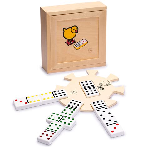 Chicken Foot Complete Game Set with Double 9 Dominoes, Wooden Case, Hu ...