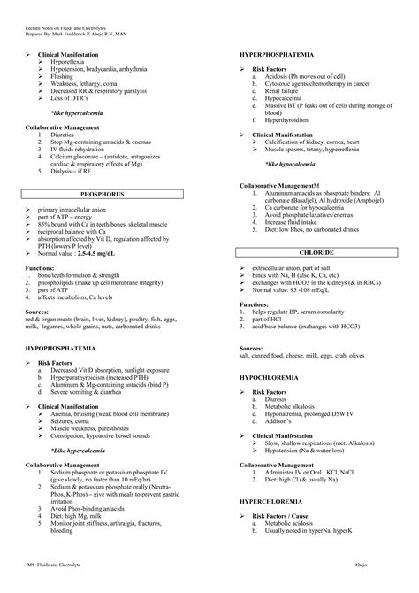 Fluids and Electrolytes Notes.pdf - when to avoid an enema