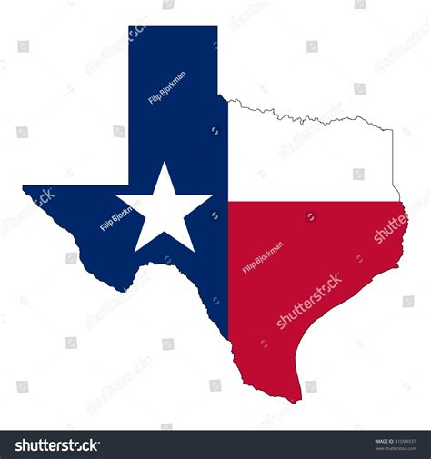 Texas Shape With Flag Background