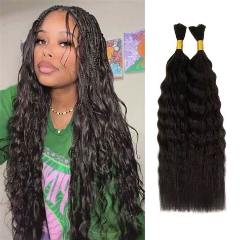 Water Wave Braid Human Hair Bulk Extensions for Braiding 100g - Etsy