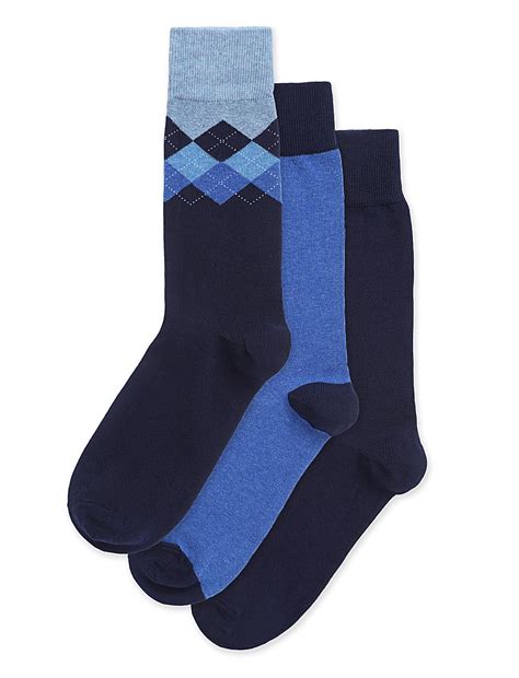 Buy 3 Pair Cotton Mix Skinny Fit Socks at Marks & Spencer