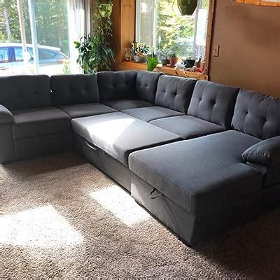 Buy asunflower Sectional Sofa Sleeper Couches with Pull Out Couch Bed U ...
