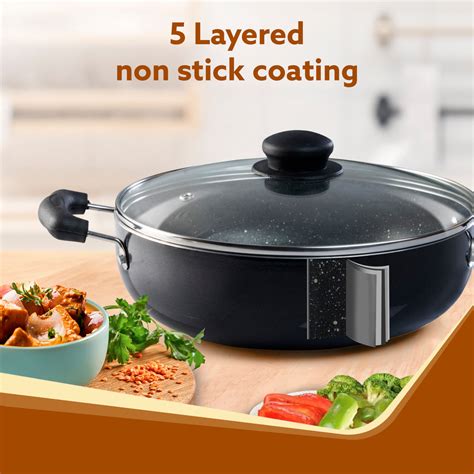Elegant Non Stick Kadai With Glass Lid | PFOA Free | AGARO – Agaro