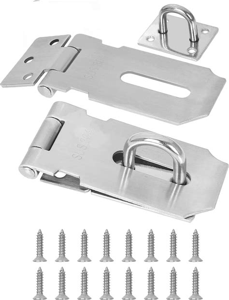 Buy 2 Pack Door Locks Hasp Latch 3"Padlock Hasp 304 Stainless Steel ...
