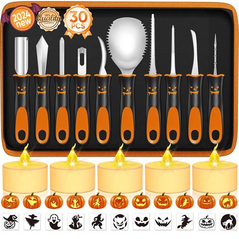 Buy Halloween Pumpkin Carving Kit with Stencils, 30 PCS Professional Pumpkin Carving Tools ...