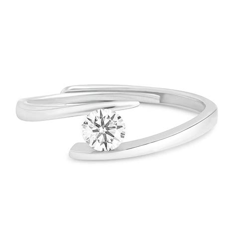 The One I Choose Solitaire Rhodium Plated Ring (Adjustable) – Zavya