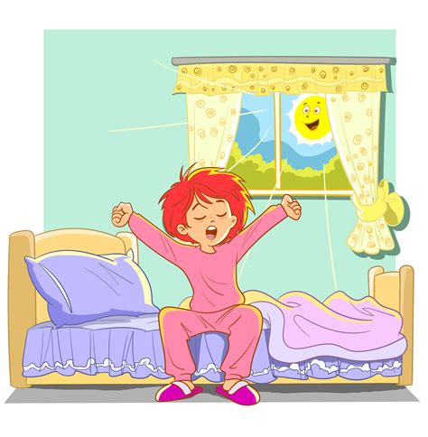 Clipart Girl Waking Up