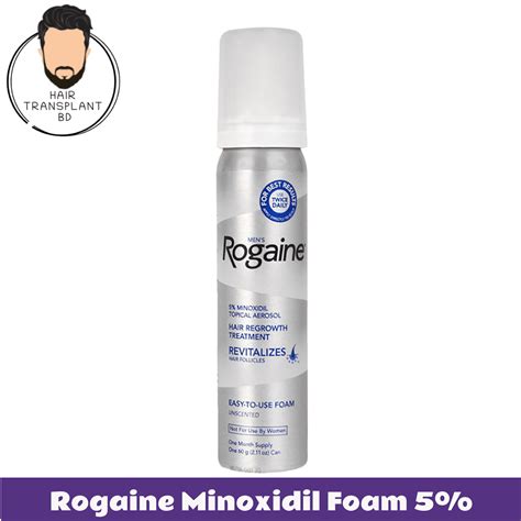 Men's Rogaine Foam 5% Minoxidil for Hair Loss and Hair Regrowth, Topical Treatment for Thinning ...