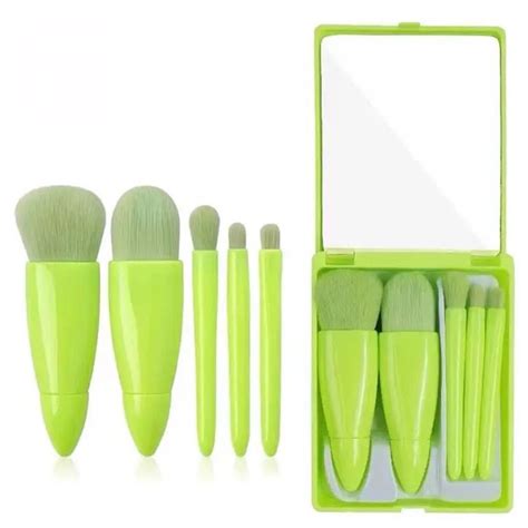 Unique Switch Travel Makeup Brush Set, 5PCS Mini Complete Function ...