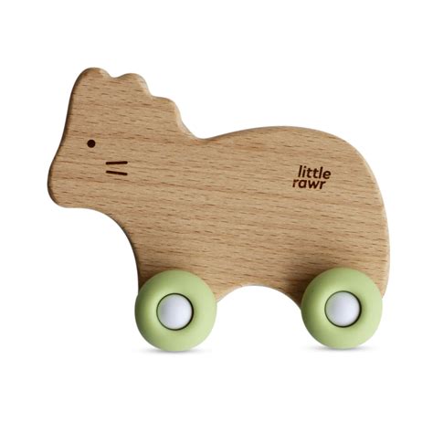 Little Rawr Wood Wheelie Animal- LION Shape- Green – Sohii India