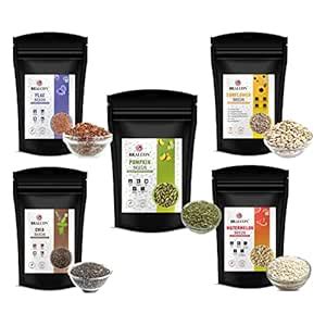 BRALCON Seeds Combo of Chia, Watermelon, Pumpkin, Sunflower, Flax Seeds ...