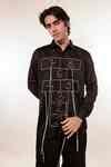 Buy Black Cotton, Lycra Embroidery Hand Stapoo Shirt For Men by Jubinav ...