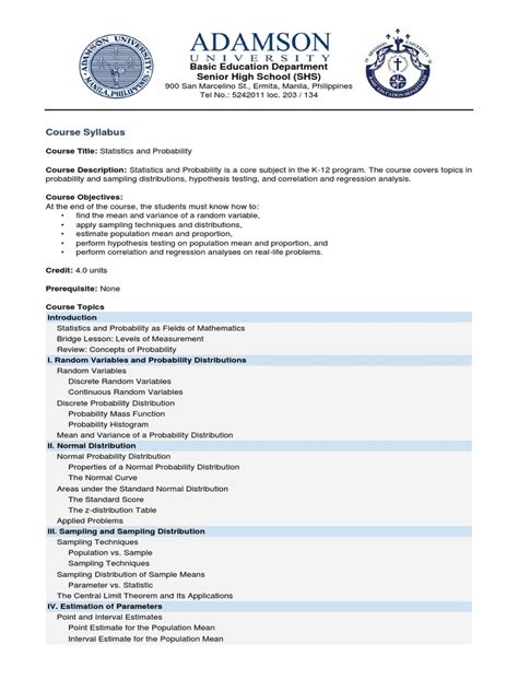 Image result for Advanced Probability and Statistics Course