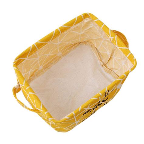 Buy Piesl Foldable Mini Square Linen Cotton Fabric Storage Bins Storage ...