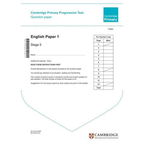 Jual Cambridge Primary stage 5 English Progression Test papers ...