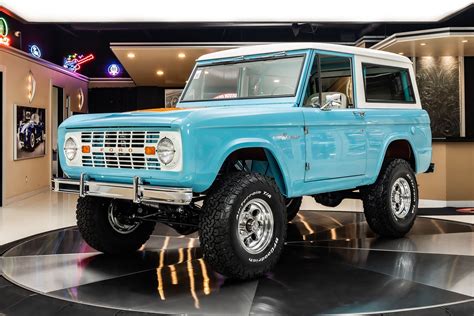 Lifted Blue Ford Bronco 1968