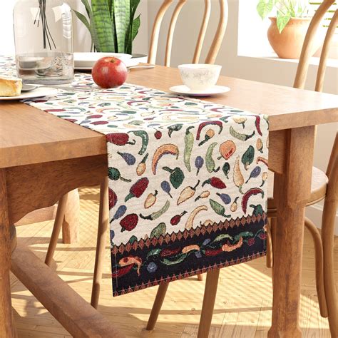 Buy Encasa XO Cotton Blend Boho Jacquard Table Runner - Chilies Design ...