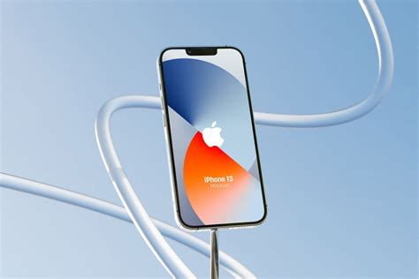 Front View of a Floating iPhone 13 Mockup Free Download | Resource Boy