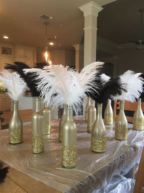 art deco, Gatsby party, roaring 20's centerpieces, diy | Gatsby party ...