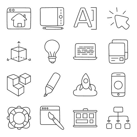 Set of Ai Tools Linear Icons 46372870 Vector Art at Vecteezy