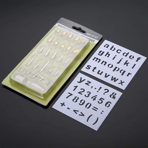 Buy Ubersweet® 28pcs Tool Kit Wood Burning Pen & Stencil Set Carving ...