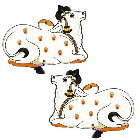 Decorative Pichwai Seated Cow Mdf 5 IN Cutout for Diwali | Dussehra ...