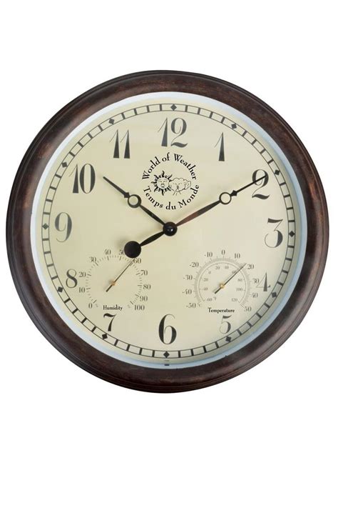 Esschert Design Station Clock with Thermo-Hygrometer 30.5 cm TF008 ...