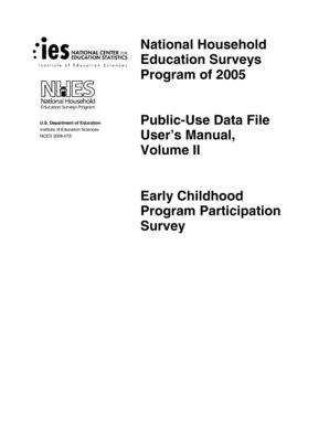 Fillable Online nces ed Volume II, ECPP - National Center for Education ...