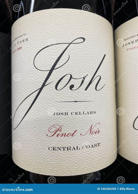 Wine on a Retail Store Shelf Josh Pinot Noir Editorial Stock Photo ...