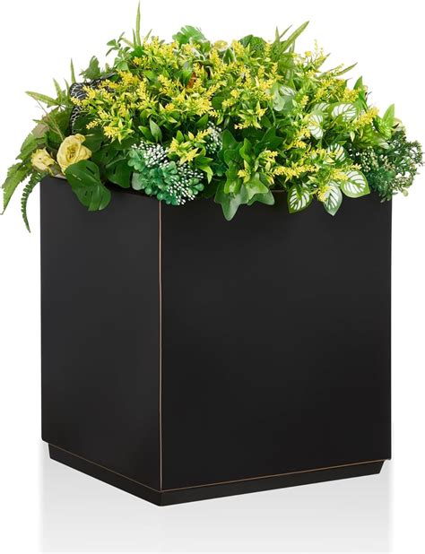 Amazon.com : Wallowa Metallic Heavy Cube Planter Box, No Assembly ...