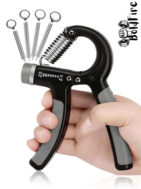 BoldFire Adjustable Resistance Hand Gripper Grip 10-60kg With Metal ...