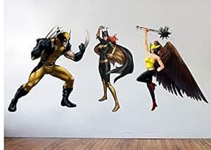 Buy x-Man Bet Women and Super Women Cartoon 3D Vinyl Wall Sticker ...