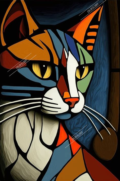 Picasso Cat Picasso Style Abstract Cat Art Digital Download | Abstract ...