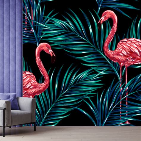 Flamingo Black Wallpaper – Myindianthings