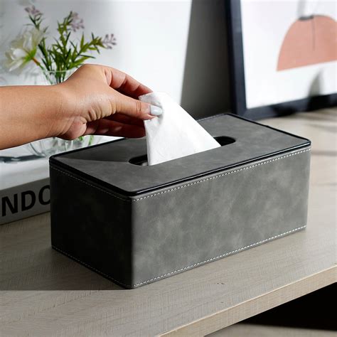 Enhabit Textured Tissue Box Holder - Grey